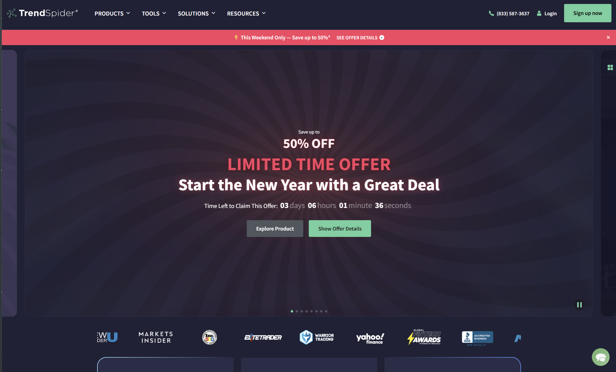 TrendSpider AI chart analysis platform showing automated technical analysis interface